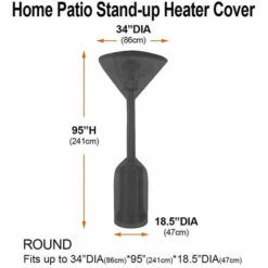 Cubierta Para Muebles De Jardín, Cubierta Para Calentador De Patio A Gas, Cubierta Para Calentador De Patio Resistente Al Agua, Para Protección De Calentador De Patio A Gas, Negro, 241x86x47 Cm (Negro -Mano Mano Ventas 87669364 3