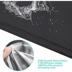 Cubierta Para Muebles De Jardín, Cubierta Para Calentador De Patio A Gas, Cubierta Para Calentador De Patio Resistente Al Agua, Para Protección De Calentador De Patio A Gas, Negro, 241x86x47 Cm (Negro -Mano Mano Ventas 87669364 5