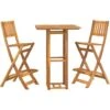 Juego Muebles De Bar De Jardín 3 Piezas Madera Maciza De Acacia VidaXL