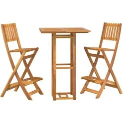 Juego Muebles De Bar De Jardín 3 Piezas Madera Maciza De Acacia VidaXL -Mano Mano Ventas 88024444 4