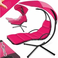 Tumbona Colgante Maya - Tumbona Colgante Para Jardín, Tumbona Tipo Hamaca Con Toldo De Poliéster, Silla Colgante Con Estructura De Acero