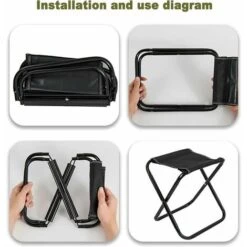 Mini Taburete Plegable, Taburete Portátil De Aluminio Para Acampar Al Aire Libre Con Bolsa De Transporte, Taburete Plegable Compacto Con Bolsa De Almacenamiento, Para Picnic, Pesca, Senderismo, Barbac -Mano Mano Ventas 88273842 5