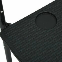 FVO Mesa De Balcón Negro 60x64x83,5 Cm Plástico Aspecto Ratán -Mano Mano Ventas 88289729 4