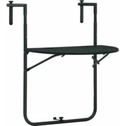 Mesa De Balcón Negro 60x64x83,5 Cm Plástico Aspecto Ratán