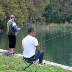 Taburete Plegable Para Acampar - Mini Silla Plegable Para Exteriores - Silla Portátil - Liviana - Para Pescar, Acampar, Viajar, Caminar, Playa, Barbacoa (grande/azul) -Mano Mano Ventas 88290502 3