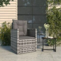 Sillón De Jardín Con Cojín Ratán Sintético Gris VidaXL -Mano Mano Ventas 88294073 2