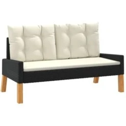 Set De Muebels De Jardín 4 Piezas Con Cojines Ratán PE Y Madera VidaXL 8 Set De Muebels De Jardín 4 Piezas Con Cojines Ratán PE Y Madera VidaXL -Mano Mano Ventas 88899661 4