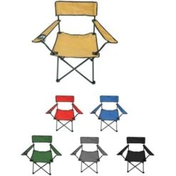 Silla De Camping Plegable Con Portavasos Metal Y Lona 80x80x49 Cm SELECCIONA COLOR - Color :Crema - Crema