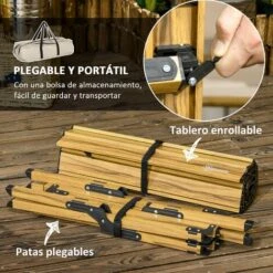 Outsunny Mesa De Camping Plegable De Aluminio 116x60x45 Cm Mesa De Picnic Portátil Con Bolsa De Trasporte Carga 30 Kg Para Jardín Terraza Exterior -Mano Mano Ventas 89584890 4