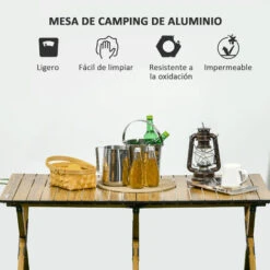 Outsunny Mesa De Camping Plegable De Aluminio 116x60x45 Cm Mesa De Picnic Portátil Con Bolsa De Trasporte Carga 30 Kg Para Jardín Terraza Exterior -Mano Mano Ventas 89584890 5