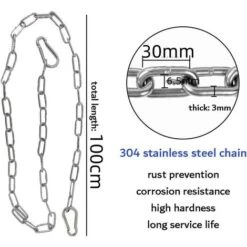 Cadena Con Dos Mosquetones, 1M Cadena De Silla Colgante De Acero Inoxidable, Cadena De Extensión De Sillas Colgantes, Kit Colgante Para Hamaca, Pilates, Equipo Interior Y Exterior - MODOU -Mano Mano Ventas 90006773 3