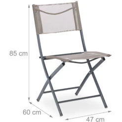 Relaxdays Set 2 Sillas Jardín, Asiento Plegable Terraza, Balcón, Silla Camping Metal 120 Kg, Resisten Intemperie, Marrón -Mano Mano Ventas 90216317 4