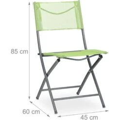 Relaxdays Set 2 Sillas Jardín, Asiento Plegable Terraza, Balcón, Silla Camping Metal 120 Kg, Resisten Intemperie, Verde -Mano Mano Ventas 90216320 4