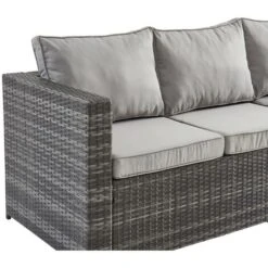 Sofá De Jardín De 3 Plazas De Resina Trenzada - Gris - ANORI - Venta-unica 6 Sofá De Jardín De 3 Plazas De Resina Trenzada - Gris - ANORI - Venta-unica -Mano Mano Ventas 90381760 3
