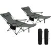 WOLTU Set De 2 Silla Camping Sillas Plegables Silla De Acampada Portátil Ligera Para Picnic Playa Jardín Pesca Con Portavasos Gris