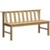 Outsunny Banco De Jardín De 3 Plazas Banco Exterior De Madera Con Respaldo De Listones Para Terraza Patio Balcón Carga 360 Kg 144x60x77 Cm Natural