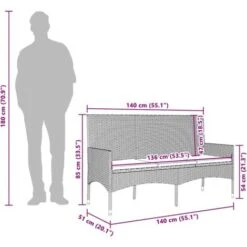 Banco De Jardín De 3 Plazas Con Cojines Ratán Sintético Marrón VidaXL -Mano Mano Ventas 91261706 3