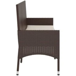 Banco De Jardín De 3 Plazas Con Cojines Ratán Sintético Marrón VidaXL -Mano Mano Ventas 91261706 5