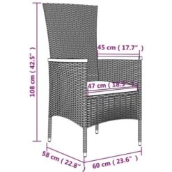Set Comedor De Jardín 3 Piezas Con Cojines Ratán Sintético Gris VidaXL -Mano Mano Ventas 91668686 3