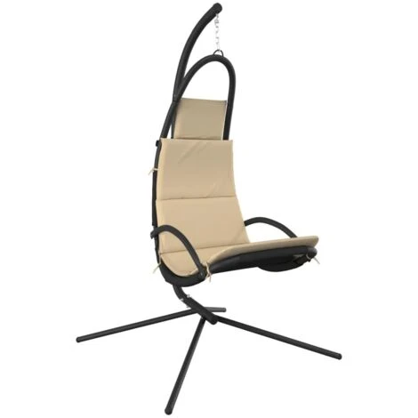Silla Colgante De Jardín Con Cojín Acero Y Tela Oxford Crema VidaXL 1 Silla Colgante De Jardín Con Cojín Acero Y Tela Oxford Crema VidaXL