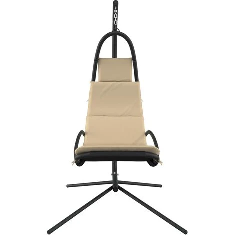 Silla Colgante De Jardín Con Cojín Acero Y Tela Oxford Crema VidaXL 4 Silla Colgante De Jardín Con Cojín Acero Y Tela Oxford Crema VidaXL - Imagen 4