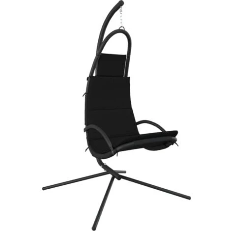 Silla Colgante De Jardín Con Cojín Acero Y Tela Oxford Negro VidaXL 1 Silla Colgante De Jardín Con Cojín Acero Y Tela Oxford Negro VidaXL