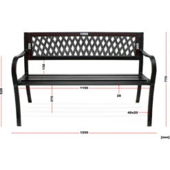 Banco Jardín Asiento Parque Mareike Metal Diseño Parque Clásico 2plazas Interior Exterior Decoración -Mano Mano Ventas 9224970 3