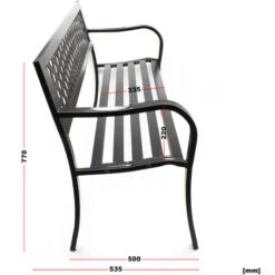 Banco Jardín Asiento Parque Mareike Metal Diseño Parque Clásico 2plazas Interior Exterior Decoración -Mano Mano Ventas 9224970 5