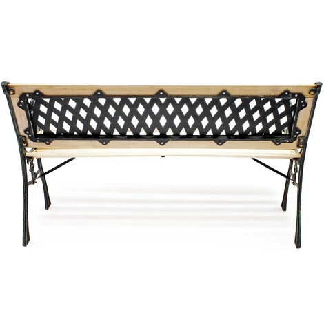 Banco Jardín Asiento Parque Inge Madera Y Hierro Fundido Respaldo Rejilla 2 Plazas Interior Exterior 4 Banco Jardín Asiento Parque Inge Madera Y Hierro Fundido Respaldo Rejilla 2 Plazas Interior Exterior - Imagen 4