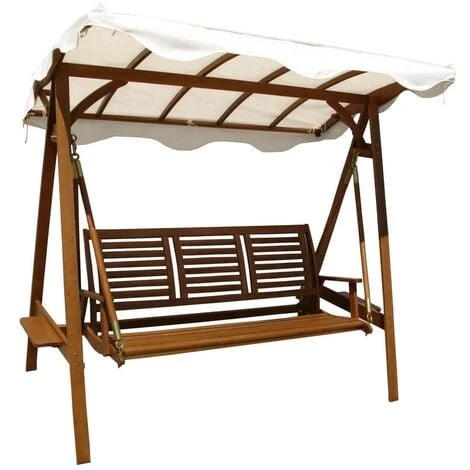 Balancín Columpio De 3 Plazas Jardín Madera Con Techo 1 Balancín Columpio De 3 Plazas Jardín Madera Con Techo
