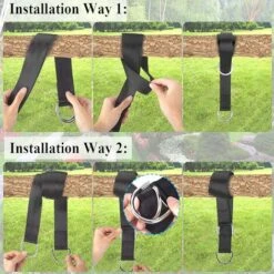 RHAFAYRE Correa Para Hamaca, Correa Para Colgar, Correas Para Colgar De Alta Calidad Para Hamaca Y Columpio De Jardín, Carga Máxima 1000 Kg (negro) -Mano Mano Ventas 92440124 4