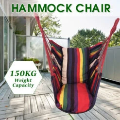 100 X 130cm 150KG Hamaca Colgante Silla De Hamaca Para Interiores Y Exteriores Caqui -Mano Mano Ventas 92738750 3