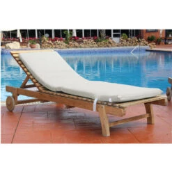 Acomoda Textil – Colchón Tumbona De Guata Con Espuma De Alta Densidad. Cojín Desenfundable, Elegante Y Cómodo Para Jardín, Piscina, Playa, Terraza Y Balcón. (Beige, 120x55x5 Cm) -Mano Mano Ventas 92778659 4