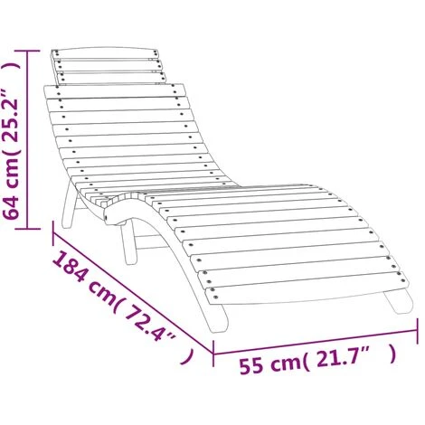 Tumbona De Madera Maciza Acacia Blanca 184x55x64 Cm VidaXL 3 Tumbona De Madera Maciza Acacia Blanca 184x55x64 Cm VidaXL - Imagen 3