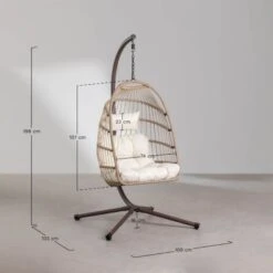 Sillón Colgante Con Base Y Cojín Anoop SKLUM Gris Hormigón -Mano Mano Ventas 93971024 5