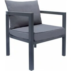 Conjunto De Muebles De Jardín De Metal Emma - Gris - 4 Plazas -Mano Mano Ventas 93977535 4