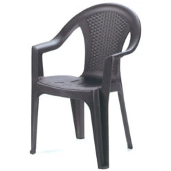 Silla Resina Ratan Respaldo Bajo Antracita Ischia