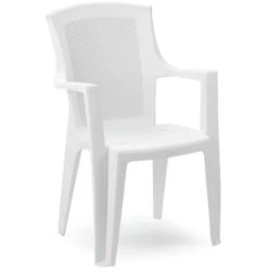 Silla Resina Ratan Respaldo Alto Blanco Eden