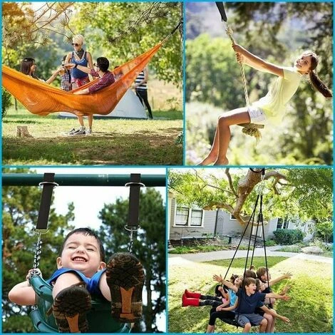 Juego De 2 Hamacas Correas Ultra Resistentes De Servicio Pesado 150CM Suspensión Con Anillo En D - Dos Mosquetones - Carga Máxima 500kg - Correas 100% Terileno No Elásticas - Adecuado Para Hamaca 2 Juego De 2 Hamacas Correas Ultra Resistentes De Servicio Pesado 150CM Suspensión Con Anillo En D - Dos Mosquetones - Carga Máxima 500kg - Correas 100% Terileno No Elásticas - Adecuado Para Hamaca - Imagen 2