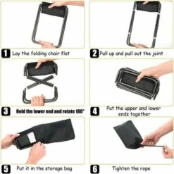 Mini Taburete Plegable De Aleación De Aluminio, Taburete Plegable Para Exteriores, Bolsa De Taburete Plegable Ultraligero Portátil Con Almacenamiento Para Pesca, Camping, Barbacoa, Viajes Al Aire Libr -Mano Mano Ventas 95565067 4