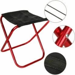Taburete Plegable Portátil Rojo Con 2 Bolsas De Almacenamiento, Asiento De Aluminio, Taburete Plegable Para Exteriores Con Taburete Pequeño Oxford, Accesorios Ligeros Para Acampar Para Picnic, 2 Tabur -Mano Mano Ventas 95578533 3