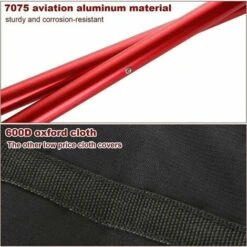 Taburete Plegable Portátil Rojo Con 2 Bolsas De Almacenamiento, Asiento De Aluminio, Taburete Plegable Para Exteriores Con Taburete Pequeño Oxford, Accesorios Ligeros Para Acampar Para Picnic, 2 Tabur -Mano Mano Ventas 95578533 4