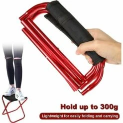 Taburete Plegable Portátil Rojo Con 2 Bolsas De Almacenamiento, Asiento De Aluminio, Taburete Plegable Para Exteriores Con Taburete Pequeño Oxford, Accesorios Ligeros Para Acampar Para Picnic, 2 Tabur -Mano Mano Ventas 95578533 5