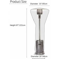 Cubierta Para Calentador De Exteriores, Cubierta Para Calentador De Patio, Cubierta Impermeable Para Calentador De Patio Oxford 210D, Cubierta Para Calentador De Patio, Negro, 221x85x48cm -Mano Mano Ventas 95776274 3