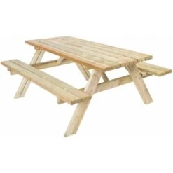 Mesa Pícnic Bancos Abatibles 200 Madera Tratada Gardiun 198x154x74 Cm 42 Mm 6-8 Personas -Mano Mano Ventas 9589150 3