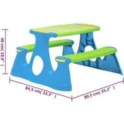 Mesa De Pícnic Para Niños Polipropileno 89,5x84,5x48 Cm VidaXL -Mano Mano Ventas 96279373 3