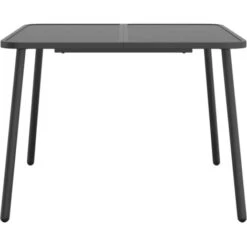 Mesa De Jardín De Acero Gris Antracita 100x100x71 Cm VidaXL 8 Mesa De Jardín De Acero Gris Antracita 100x100x71 Cm VidaXL -Mano Mano Ventas 96683701 4