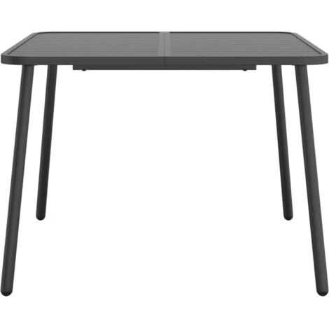 Mesa De Jardín De Acero Gris Antracita 100x100x71 Cm VidaXL 4 Mesa De Jardín De Acero Gris Antracita 100x100x71 Cm VidaXL - Imagen 4