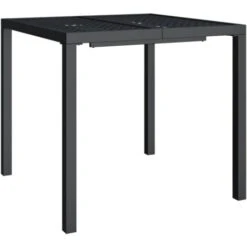 Mesa De Jardín De Acero Gris Antracita 80x80x72 Cm VidaXL