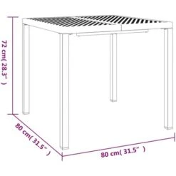 Mesa De Jardín De Acero Gris Antracita 80x80x72 Cm VidaXL -Mano Mano Ventas 96683838 3